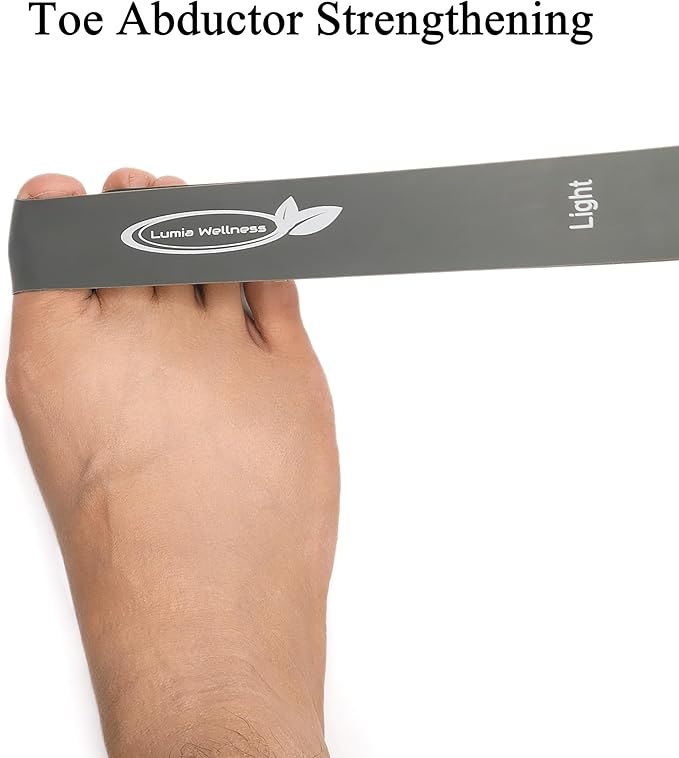 Toe Bands, Mini Latex Bands for Exercise & Stretch, Bunion Correction, Toe, Foot, & Ankle Strengthening, Toe Spacers for Hallus Valgus (4 Bands)