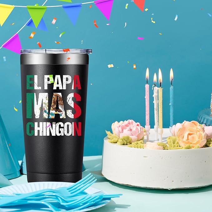 Regalo Para Papá - Regalo Para Papa Dia Del Padre - Mexican Dad Gifts for Christmas, Fathers Day - El Papa Mas Chingon Tumbler Cup 20 oz