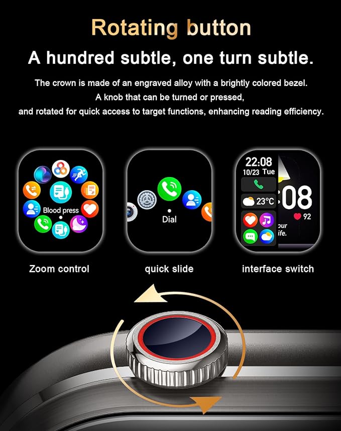 Smart Watch with Earbuds, 2.02" HD Screen，2 in 1 Smart Watches for Women, Waterproof Fitness Tracker Watch with Wireless Earphone Compatible for Android iOS with Sports Monitor Sleep/Black
