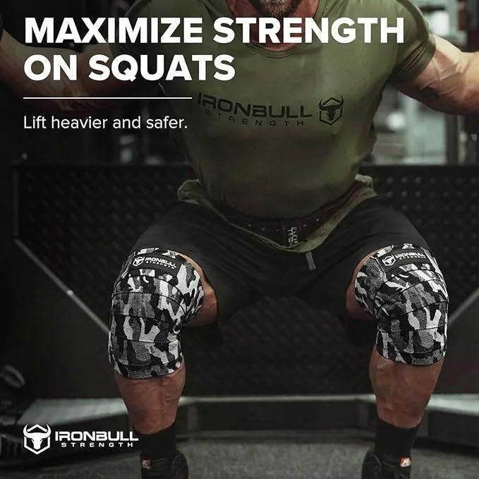 Knee Wraps for Weightlifting - 80" Elastic Knee Straps for Squats and Weight Lifting - Lifting Knee Wraps for Strength & Compression Wrap - Knee Support for Squatting, Powerlifting, Gym