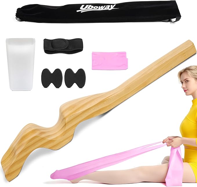 Uboway Ballet Foot Stretcher, Portable Dance Stretching Equipment with Elastic Stretch Band, Two Pads, Leg Strap, Small Bag for Easy Carry, Foot Stretcher for Dancers, Yoga People