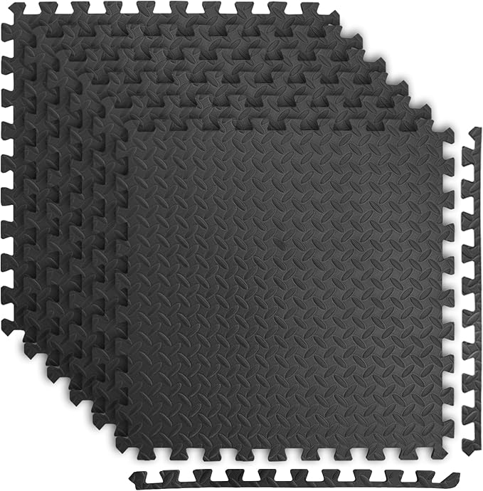 Art3d Eva Puzzle Exercise Mats, 24"x24" x 1/2” Thick Foam Interlocking Tiles for Gyms, Flooring, Workout, Gym Equipments, Pack of 6