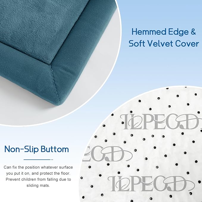 Baby Play Mat for Floor Nursery Rug Muscle Mat Area Rug Playroom Rug 47"x47" Playpen Mat Memory Foam 1.3" Thick Crawling Mat for Babies,Toddlers, Infants, Kids,Indigo