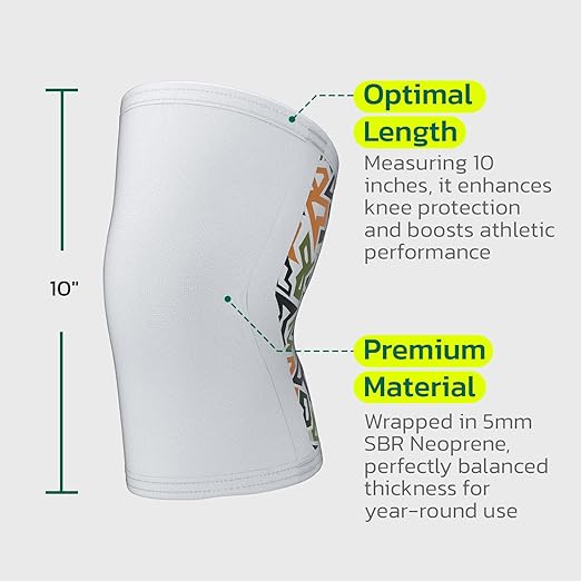 aoFIT Knee Brace for Women Men (1 Pair) 5mm Neoprene Knee Compression Sleeve Knee Support, Non-Slip Braces for Training & Fitness, Weightlifting, Marble Bloom X-Large