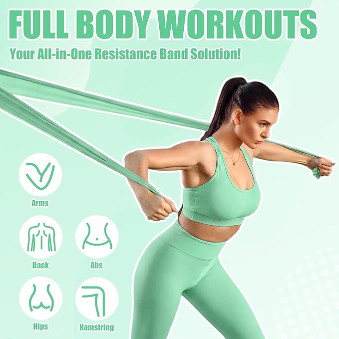 Shappy 20 Pcs Resistance Bands Bulk 4.9 ft Long Non-Latex Exercise Elastic Stretch Work Out Bands for Women Men Pilates, Physical Therapy, Strength Training, Yoga, Workout