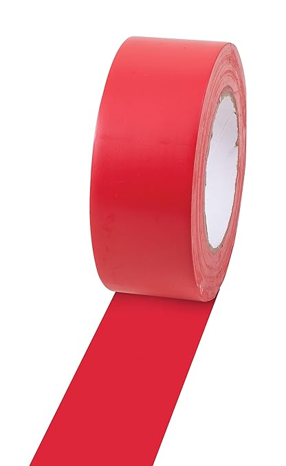 Champion Sports Vinyl Tape, 2” Wide x 36 Yards Long, Red - Durable Floor Marking Tape - Schools, Gyms, Restaurants