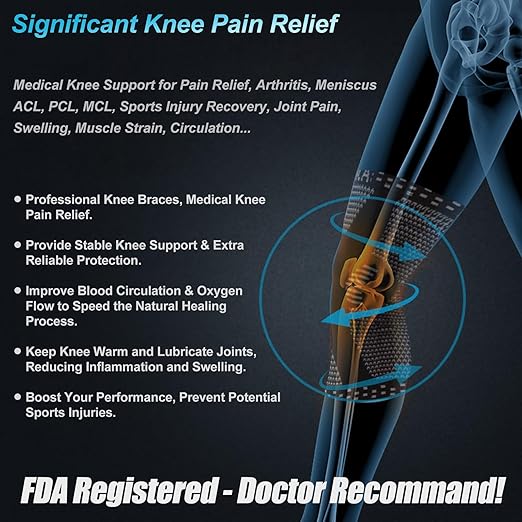 NEENCA Copper Knee Brace for Knee Pain, Professional Knee Support with Patella Pad & Side Stabilizers, Plus Size Compression Sleeve for Sport, Workout, Arthritis, ACL, Joint Pain Relief, Meniscus Tear High Copper-XXXXL