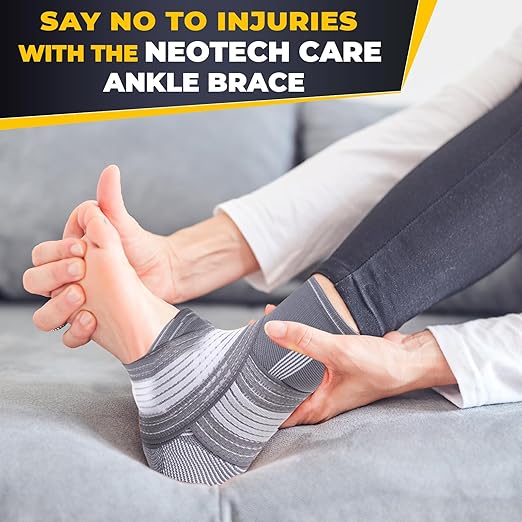 NeoTech Care Adjustable Ankle Support Brace (Gray, Size XL, 1 Unit)
