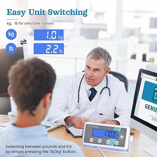 Extra Wide Medical Digital Body Weight Scale - 440 lb/200 kg Capacity, High Accuracy, Heavy Duty Portable Bathroom Scale, Easy to Read, Ideal for Office Wrestling Home, Hospital, Gym & Bariatric Use