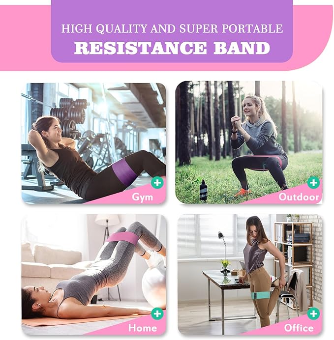 Fabric Resistance Bands for Working Out, 5 Levels Booty Bands for Women Men, Cloth Workout Bands Resistance Loop Exercise Bands for Legs Butt at Home Fitness, Yoga, Pilates