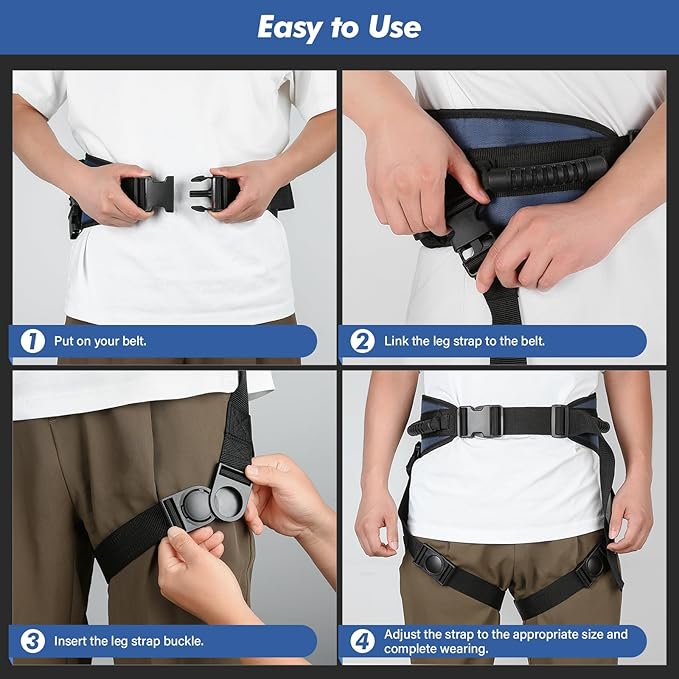 Very100 Gait Belt with Leg Loops & 5 Handles,Transfer Belt with Leg Straps,Gait Belts Transfer Belts for Seniors,Medical Nursing Gait Belt for Elderly,Patient,Pediatric,Handicap