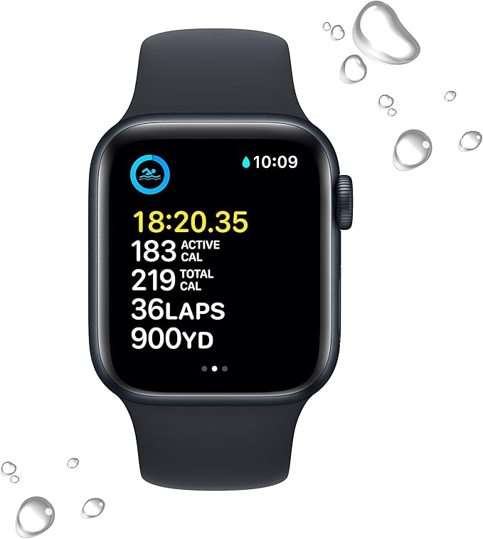 Apple Watch SE (2nd Gen) (GPS, 40mm) - Midnight Aluminum Case with Midnight Sport Band, S/M (Renewed)