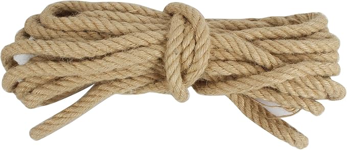 DEDU Hemp Rope 1/2 Inch X 25 Ft, Natural Manila Rope Twisted 4 Strand, Thick for Crafts Heavy Duty Multipurpose for Swing Bed, Camping, Docks, DIY Projects.