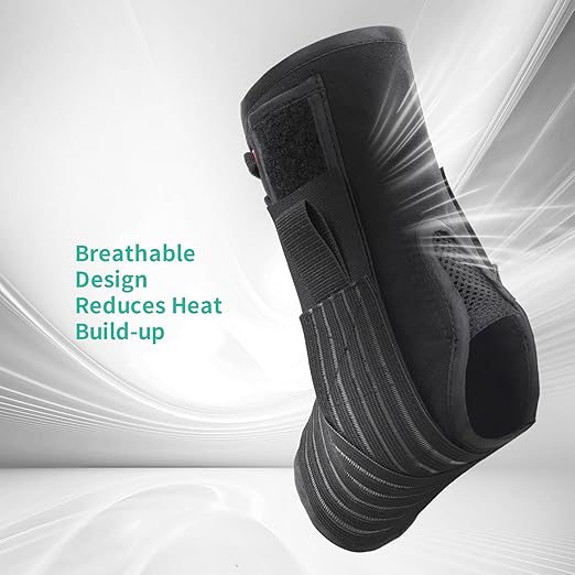 Ankle Brace for Sprained Ankle Lace up Support Brace for Women Men with Side Splints Adjustable Ankles Stabilizer for Injury Recover, Sports, L