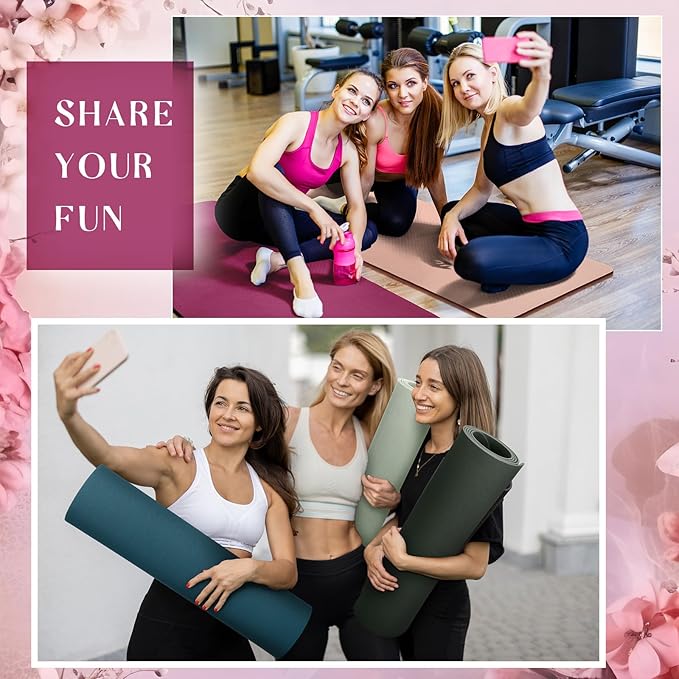 Timgle 6 Pcs 10mm Thick Yoga Mat Bulk 68 x 24 Inches Anti-slip Tear-resistant Exercise Mat Adult Gym Mats for Fitness, Stretching, Workout and Studio, Outdoor Yoga, Pilates