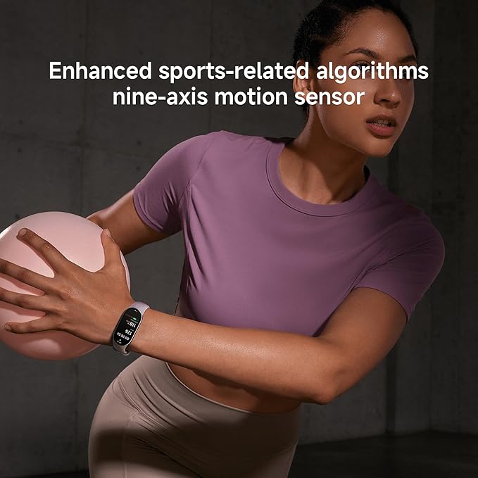 XIAOMI Mi Smart Watch Band 10, 5ATM Waterproof Fitness Step Tracker Sports Digital Smart Watch Health Band for Men Women, 1.72" AMOLED Display, 150+ Sports Modes 24/7 Sleep Monitor (Mystic Rose)