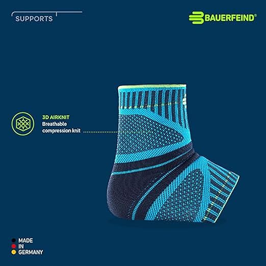 Bauerfeind Sports Ankle Support Dynamic - Ankle Compression Sleeve for Freedom of Movement - 3D AirKnit Fabric for Breathability - Premium Quality & Washable (L, Black)