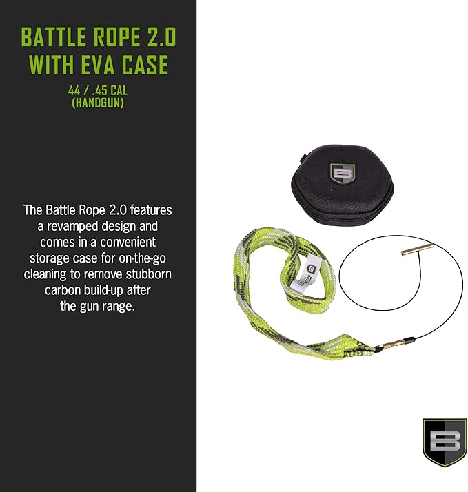 Breakthrough Clean Technologies Handgun Battle Rope 2.0 w/EVA Case, .44 & .45 Caliber, Multi-Color