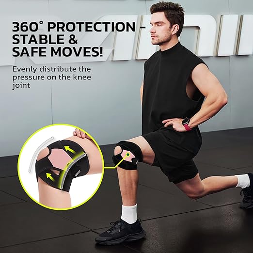 aoFIT Knee Brace for Men Women Knee Pain Meniscus Tear Arthritis Patella Dislocation Best Osteoarthritis Adjustable Compression with Memory Stabilizers for ACL MCL Breathable for Injury Recovery 3XL