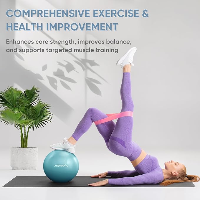 APEXUP 9 Inch Pilates Ball Small Exercise Ball for Yoga, Fitness, Balance, Core Workout, Physical Therapy