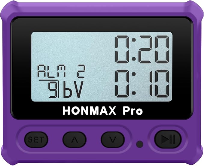 8100 Professional Interval Timer and Stopwatch, Backlight, USB-C Charged, Clock (Purple)