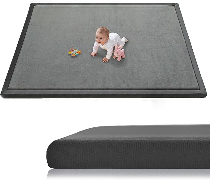 RONGFA Baby Play Mat for Floor,1.3" Thick Elasti-Foam Playpen Mat for Tummy Time, Easy Care with Non-Slip Cushioned for Infant,Kids and Toddler Crawling