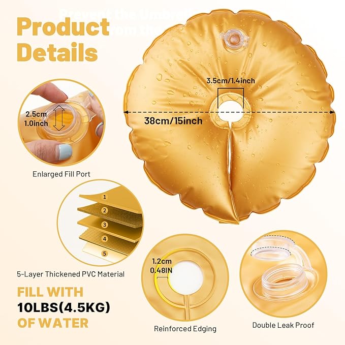 New 2 Pcs Balloon Arch Weights for Backdrop Stand - 50kg Pressure-Rated Weights for Arch Stand, Upgraded Thickened Openable Water Weight Bag for Wedding Birthday Party Christmas New Year(Each 10 Lbs)