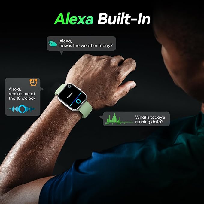 Fitpolo Smart Watches for Men/Women, 1.8'' Alexa Built-in Fitness Tracker Watch with Bluetooth Calls, IP68 Waterproof, Heart Rate/Sleep/SpO2/Stress Monitor, 110 Sport Modes for Android & iPhone