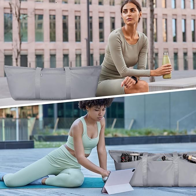 Large Yoga Mat Bag with Shoes Compartment and Wet Pocket Ladies Pilates Gym Tote Bag with Yoga Mat Holder Strap for Women Men Workout Carrier Stuff Accessories