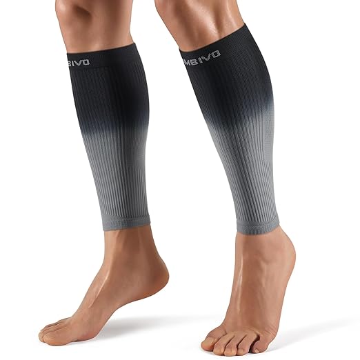 CAMBIVO Gradient Calf Compression Sleeves, 20-30 mmHg Medical Footless Compression Socks for Shin Splints, Leg Fatigue, Travel, Running, Standing & Daily Wear – Stylish Leg Support for Men & Women