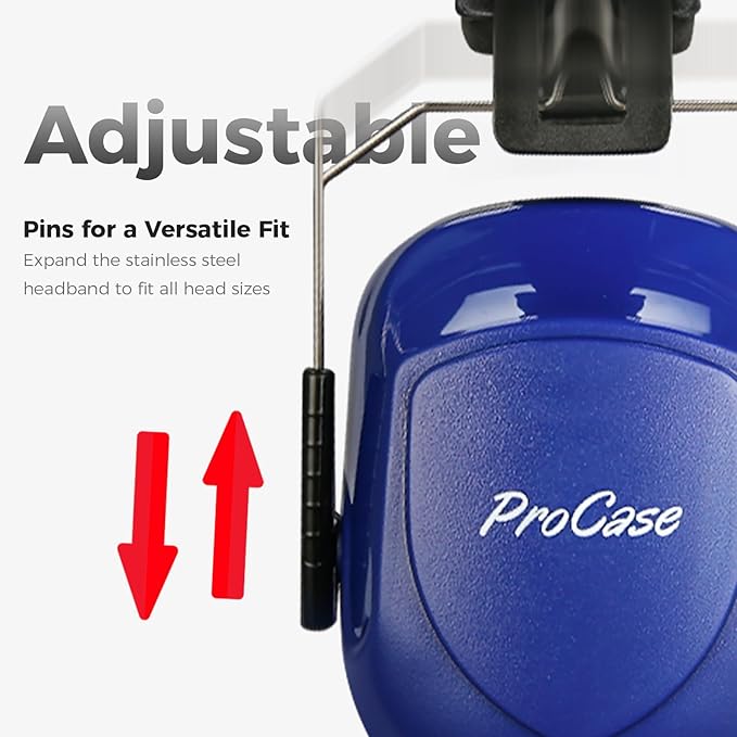 ProCase Noise Reduction Ear Muffs, Sound Proof Ear Protection, NRR 28dB Noise Cancelling Headphones for Adults Kids Autism, Hearing Protection for Shooting Gun Range Mowing -Navy