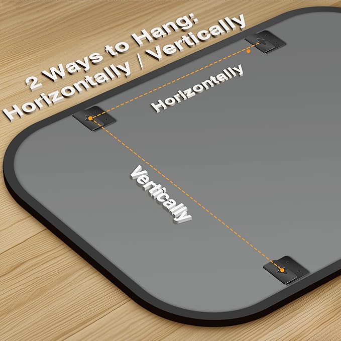Bathroom Mirrors for Over Sink, 28x40 Black Vanity Mirror for Bathroom Sink, HD Shatterproof Squircle Wall Mirror for Bathroom Washroom Lavatory Restroom Metal Frame