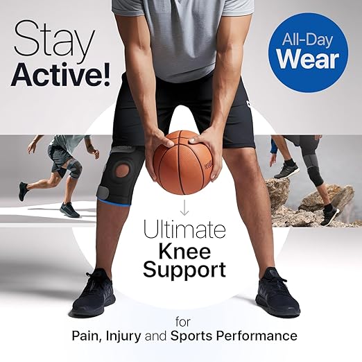 Knee Brace for Women and Men – Knee Compression Sleeve for Meniscus Tear, ACL, Arthritis Pain Relief, Patella Pad & Side Stabilizers – Please Check How To Size Video (Blue, Small)