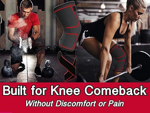 ATHLEDICT Knee Brace Compression Sleeve with Strap for Best Support & Pain Relief for Meniscus Tear, Arthritis, Running, Basketball, MCL, Jogging, Post Surgery Recovery for Men & Women, L