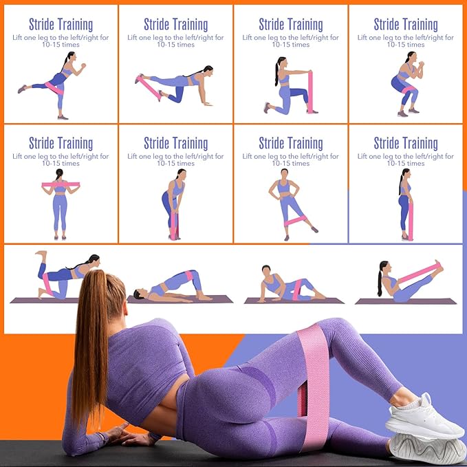 Booty & Resistance Bands – 3 Level Non-Slip Fabric Exercise Bands for Legs & Glutes, Women & Men, Squats, Hip Thigh Training, Yoga, Pilates, Home Workout