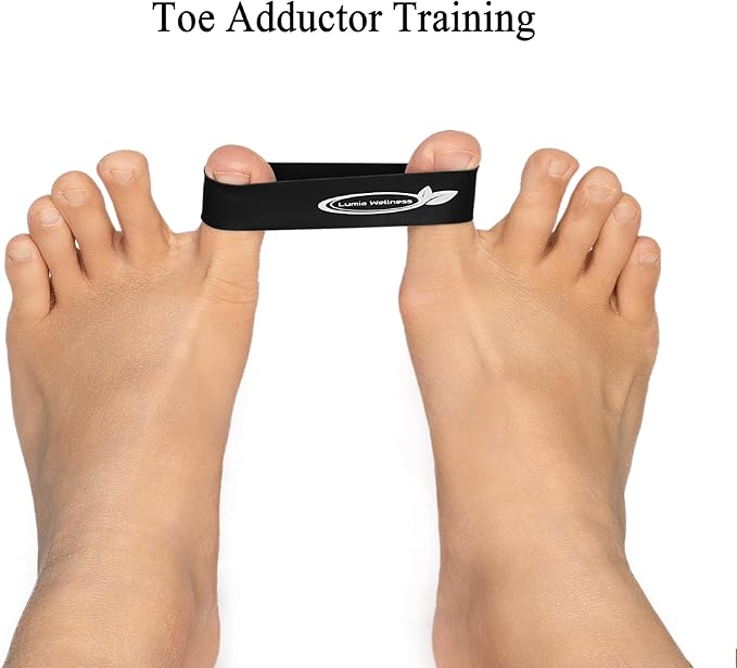 Toe Bands, Mini Latex Bands for Exercise & Stretch, Bunion Correction, Toe, Foot, & Ankle Strengthening, Toe Spacers for Hallus Valgus (4 Bands)