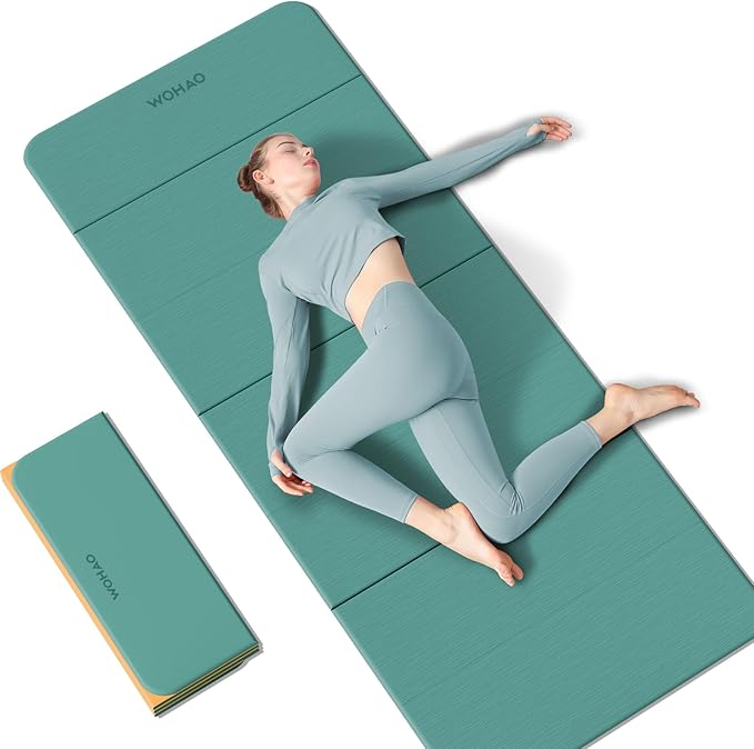 7-Fold Yoga Mat 70"x24" - 1/2 Inch Thick Folding Exercise Mat, Compact Non-Slip TPE Mat for Travel, Storage, Yoga & Home Gym, Lightweight & Portable