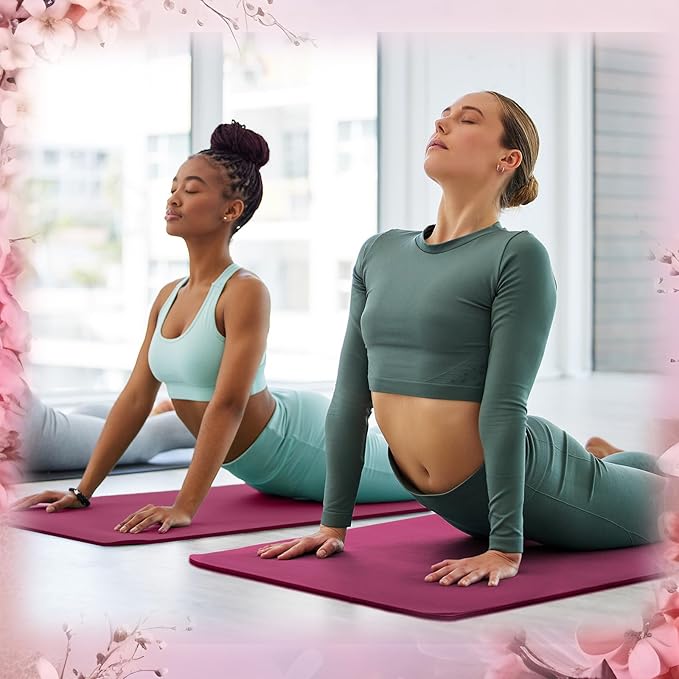 Timgle 6 Pcs 10mm Thick Yoga Mat Bulk 68 x 24 Inches Anti-slip Tear-resistant Exercise Mat Adult Gym Mats for Fitness, Stretching, Workout and Studio, Outdoor Yoga, Pilates