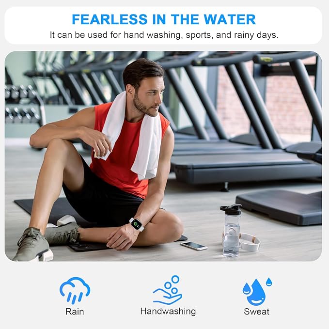 Poounur Smart Watch for Women Men with Bluetooth Call, Built in Smartwatch, Fitness Watch with Sleep Heart Rate Monitor, 110+ Sport Modes, IP68 Waterproof Watch Compatible