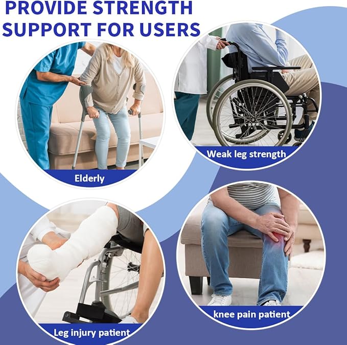 EZ Assistive Gait Belt with Padded Handles & Leg Straps for Seniors, Medical Gate Belt Transfer Belts with Buckle for Elderly Walking (Extra Large)