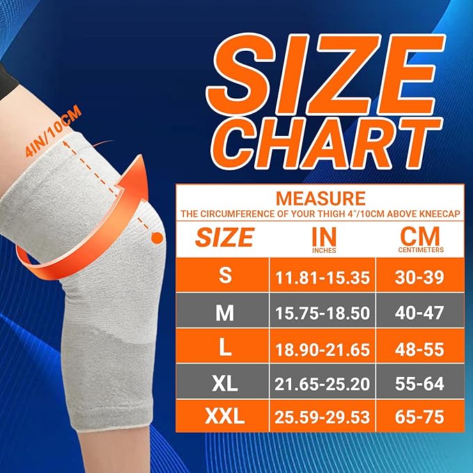 Knee Sleeves For Women Bamboo Pair Compression Leg Brace Pain Arthritis Plus Size Wraps Relief Running Sleeping Under Soft Elastic Vendas Para Rodillas Protector Gym Mujer Rodilleras Weightlifting(Gray,Small)