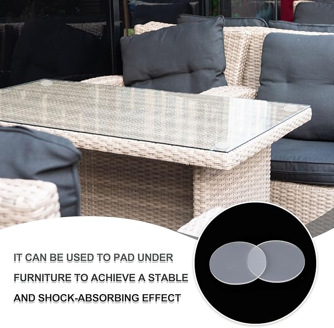 PATIKIL Glass Table Top Anti Slip Pads, 10Pcs 40mm Dia x 5mm Thick Clear Glasses Tables Silicone Bumper Pad for Photo Frame Furniture Kitchen Cabinets DIY Home Craft, White