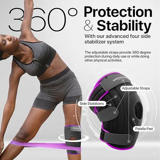 Knee Brace for Women and Men – Knee Compression Sleeve for Meniscus Tear, ACL, Arthritis Pain Relief, Patella Pad & Side Stabilizers – Please Check How To Size Video (Pink, Small)