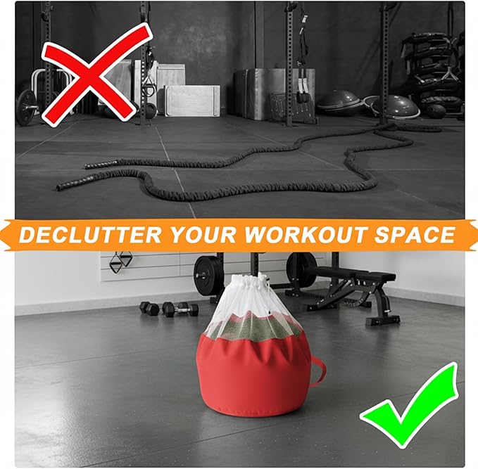 J Bryant Extra Large Battle Rope Storage Bag – Heavy-Duty Carry Sack for Training Ropes, Jump Ropes & Gym Accessories