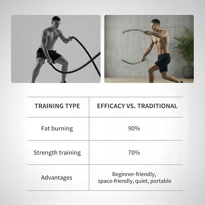 PROIRON Cordless Battle Rope Weighted Ropeless Battle Ropes for Home Gym Workout Exercise Rope for HIT Training Rope for Men & Women Grey