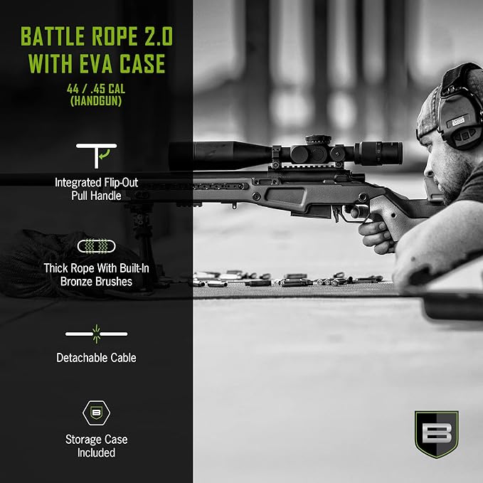 Breakthrough Clean Technologies Handgun Battle Rope 2.0 w/EVA Case, .44 & .45 Caliber, Multi-Color