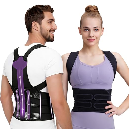 Posture Corrector for Women and Men, Adjustable Back Support Brace for Office, Home, Daily Wear, Breathable Shoulder Straightener for Upper Lower Back Pain Relief, Under Clothes Hunchback Correction