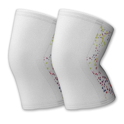 aoFIT Knee Brace for Women Men (1 Pair) 5mm Neoprene Knee Compression Sleeve Knee Support, Non-Slip Braces for Training & Fitness, Weightlifting, Marble Bloom X-Large