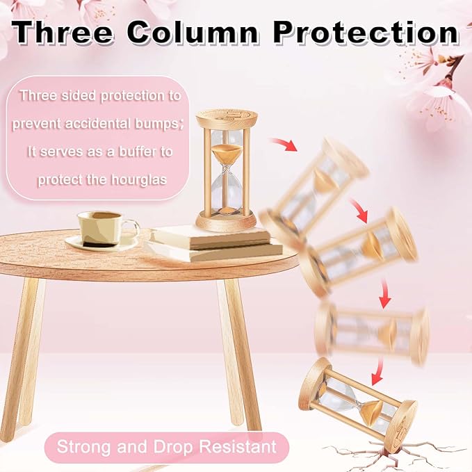 Wooden Sand Timer,Small 10 Minute Hourglass Sand Clock, Reloj De Arena, Hour Glass Sandglass for Home, Office, Decorative, Game, Classroom