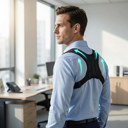 SUJEB Posture Corrector for Women and Men, Invisible Full Back Support Brace, Breathable Mesh, Shoulder Straightener for Back and Neck Pain Relief, Scoliosis, Medium
